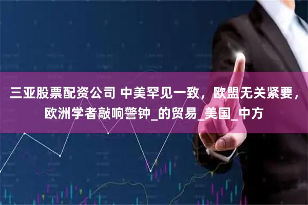 三亚股票配资公司 中美罕见一致，欧盟无关紧要，欧洲学者敲响警钟_的贸易_美国_中方
